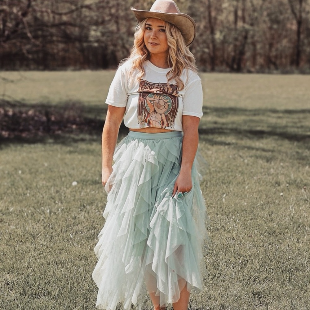 Tiered Midi Evening Bohemian Skirt